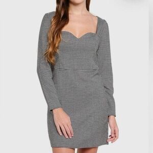 NWT Abercrombie Houndstooth Sweetheart Slim Mini Dress